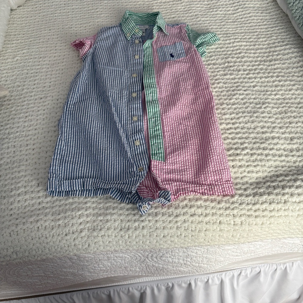 Baby Ralph Lauren Multicolor Striped shortall